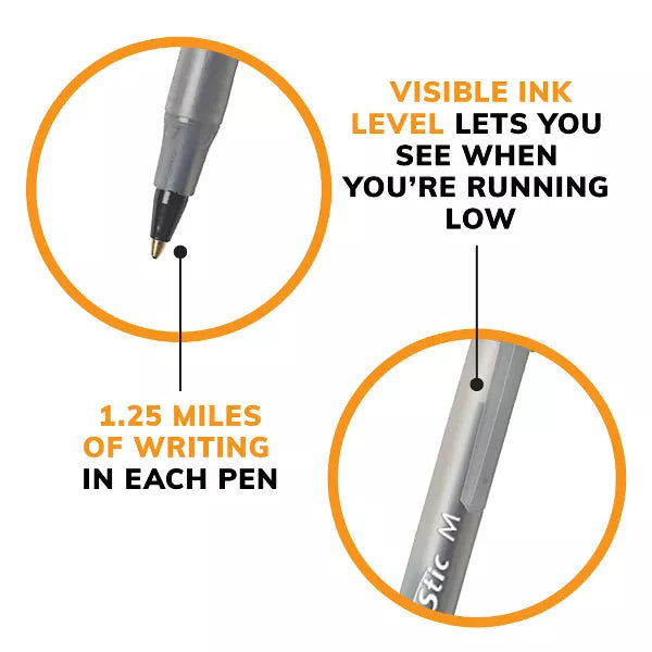 BiC Round Stic Xtra Life Ballpoint Pens - Black, 10 count-070330201231-LR-39966-4-LR eShop