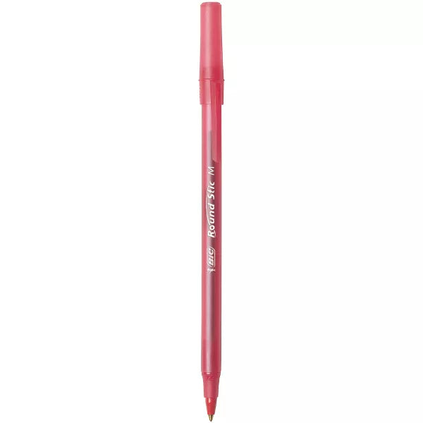 BiC Round Stic Xtra Life Ballpoint Pens - Red, 10 count-070330906099-LR-97634-2-LR eShop