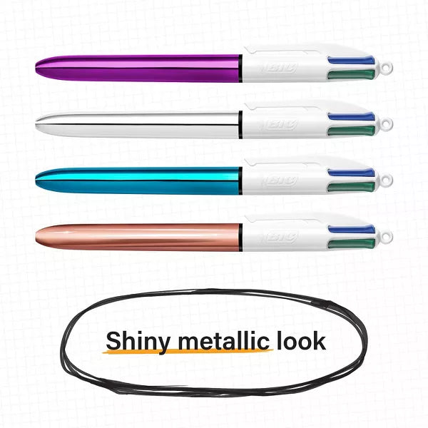 BiC Shine 4 Color Retractable Ballpoint Pen, 3 count-070330381001-LR-354332-2-LR eShop