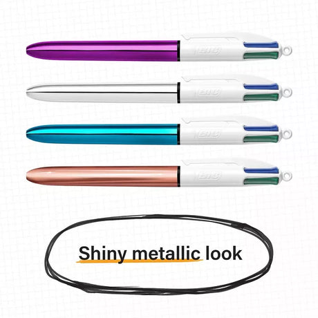 BiC Shine 4 Color Retractable Ballpoint Pen, 3 count-070330381001-LR-354332-2-LR eShop