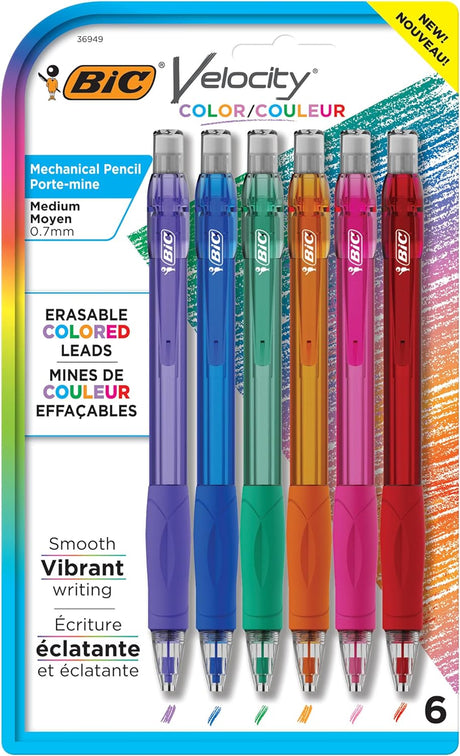 BiC Velocity Colored Lead Mechanical Pencil, 6 count-070330369498-LR-341299-1-LR eShop