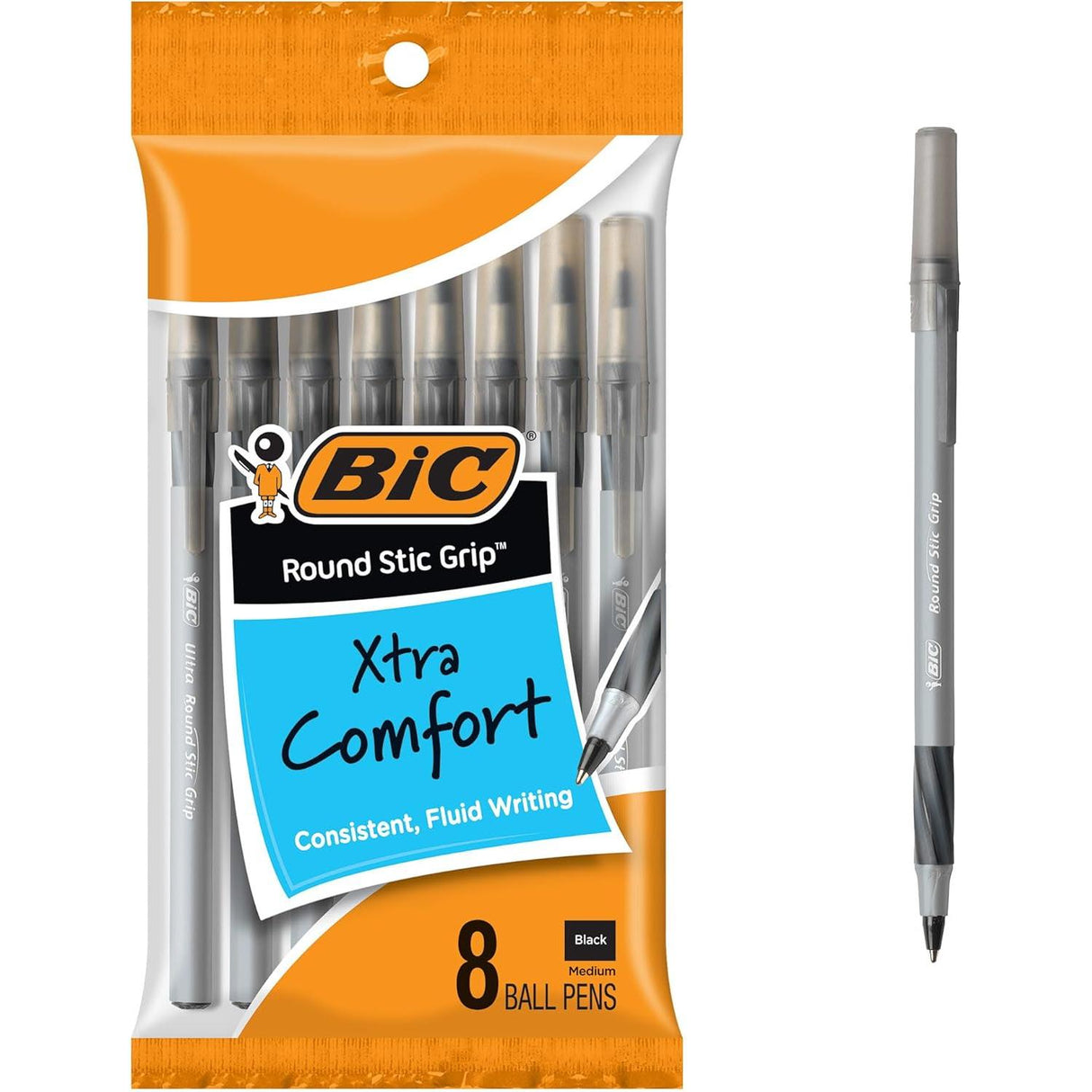 BiC Xtra Comfort Ballpoint Pen - Black, 8 count-070330137288-LR-116437-4-LR eShop