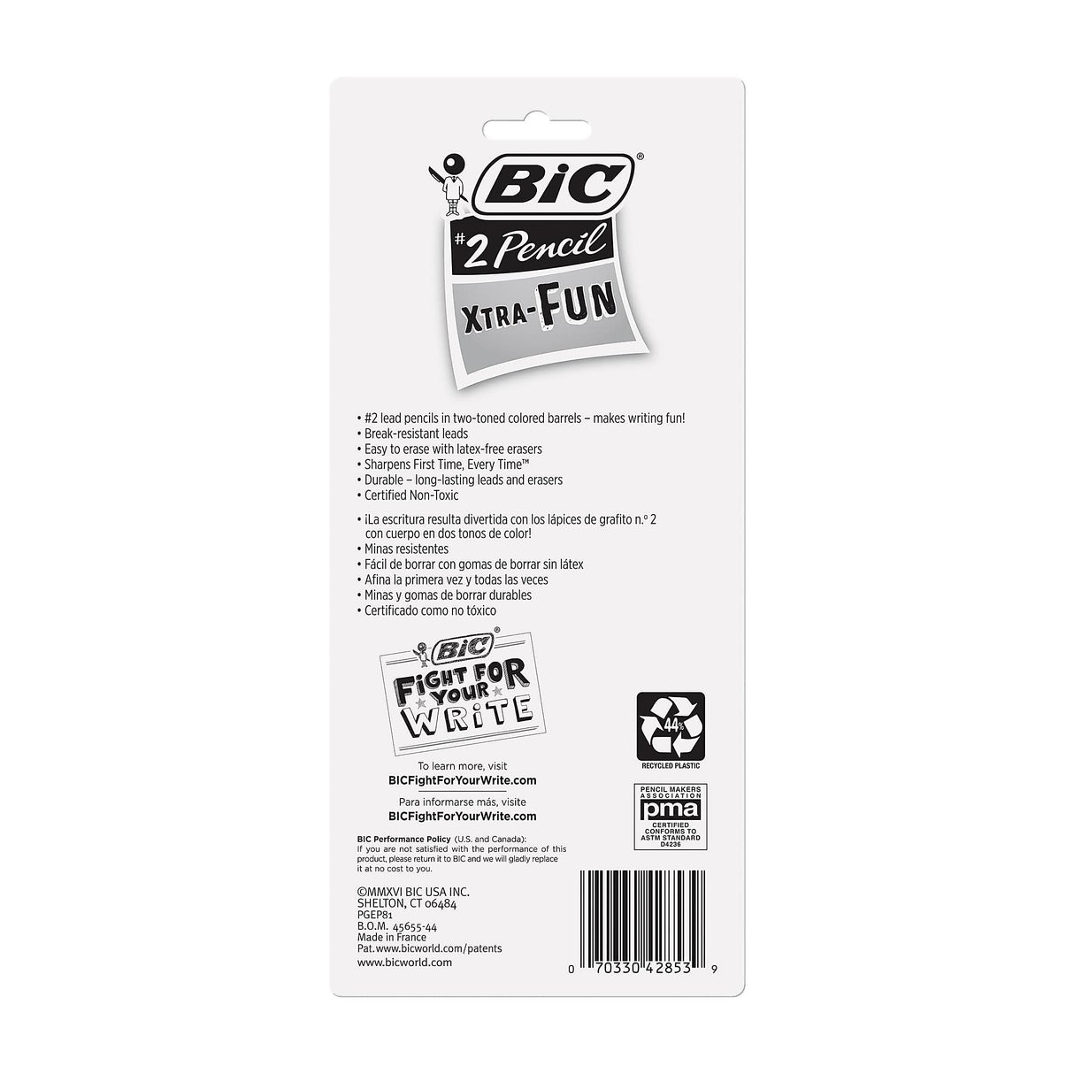 BiC Xtra Fun Wood Case #2 Pencils - Assorted Colors, 8 count-070330428539-LR-299150-3-LR eShop