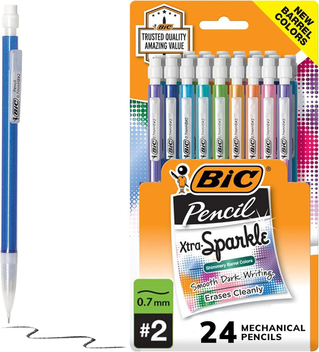 BiC Xtra Sparkle Mechanical Pencil With Shimmer Barrels, 24 count-070330406964-LR-358626-1-LR eShop