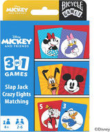 Bicycle Disney Mickey and Friends 3-in-1 Card Games - Matching, Crazy Eights & Slap Jack-073854099421-LR-362603-1-LR eShop