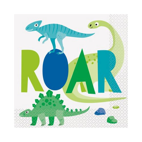 Blue & Green Dinosaur 6.5"x6.5" Luncheon Napkins, 16 count-011179738823-LR-340677-1-LR eShop