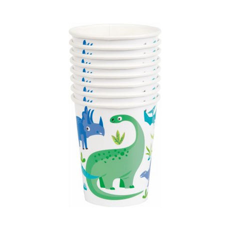 Blue & Green Dinosaur 9oz Paper Cups, 8 count-011179783069-LR-340681-1-LR eShop