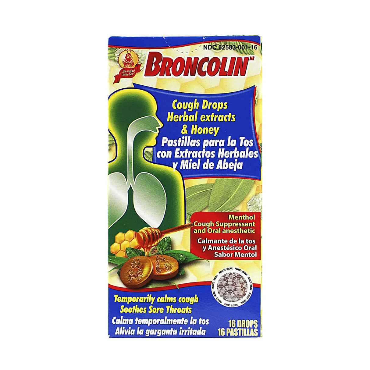 Broncolin Cough Drops with Honey and Herbal Extracts, 16 Count-714706100604-LR-226644-1-LR eShop