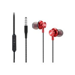 Brooklyn Audio Premium Angled Metal Corded Ear Buds With Microphone - Red-840285950443-LR-357145-1-LR eShop