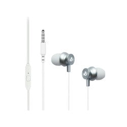 Brooklyn Audio Premium Angled Metal Corded Ear Buds with Microphone - Silver-840285950436-LR-357144-1-LR eShop