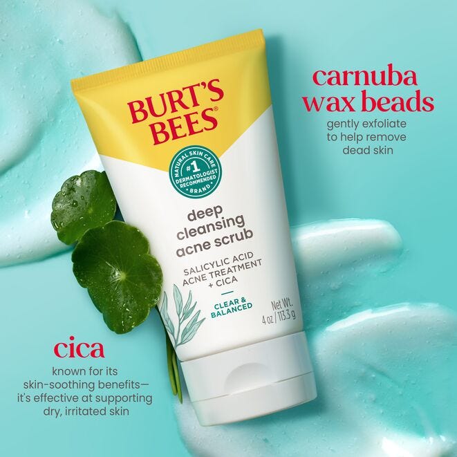 Burt's Bees Clear & Balanced Deep Cleansing Acne Scrub with Salicylic Acid, 4 oz-792850001794-LR-251003-3-LR eShop
