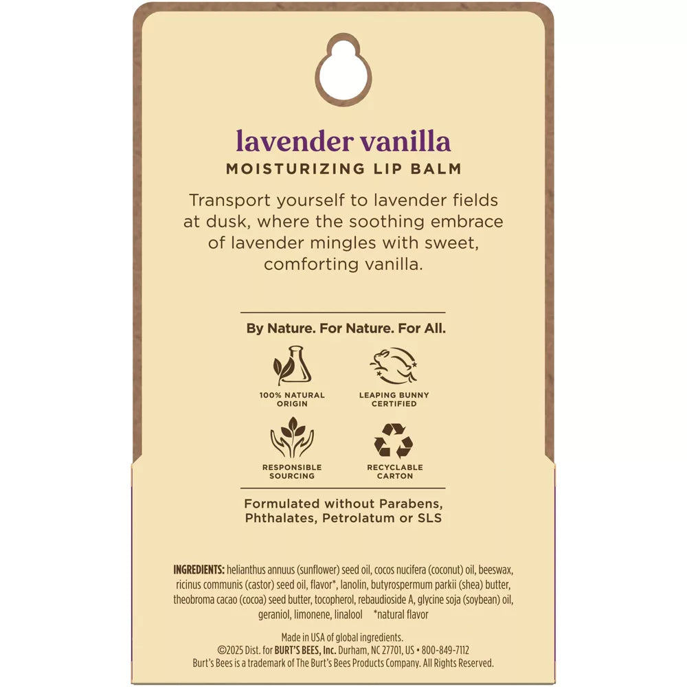 Burt's Bees Natural Origin Lip Balms - Lavender Vanilla, 2 count-792850663404-LR-362285-10-LR eShop