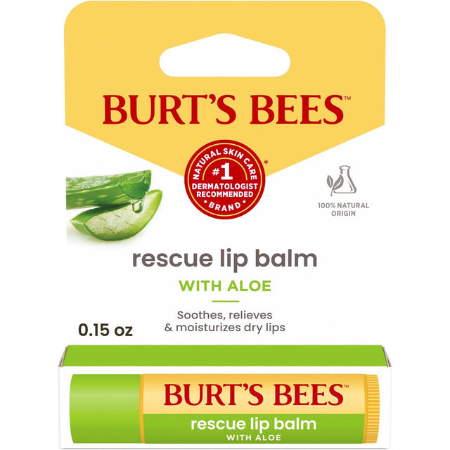 Burt's Bees Rescue Lip Balm - Aloe, 0.15 oz-792850664265-LR-362635-1-LR eShop