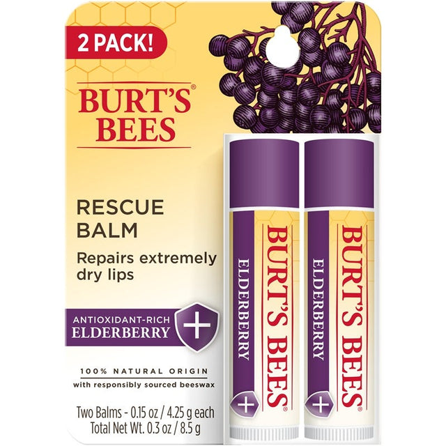 Burt's Bees Rescue Lip Balm - Elderberry, 2 count-792850649811-LR-351214-1-LR eShop