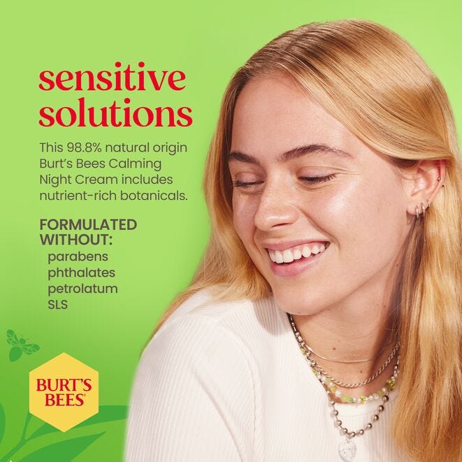 Burt's Bees Sensitive Solutions Calming Night Cream, 1.8 oz-792850014206-LR-231165-5-LR eShop