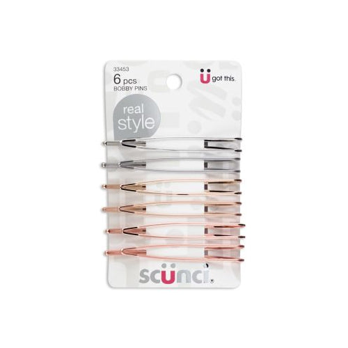 Scunci Real Style Metal Bobby Pins - 6.0 ea