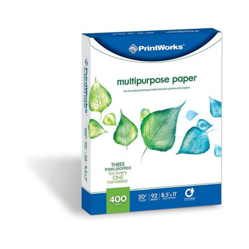 Printworks Multipurpose Paper 20 Pound 92 Bright  8.5x11 Inches (00492) - 400 Sheets