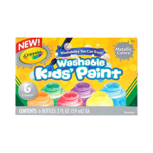 Crayola Washable Kids  Paint Set 6-Color Metallic Set