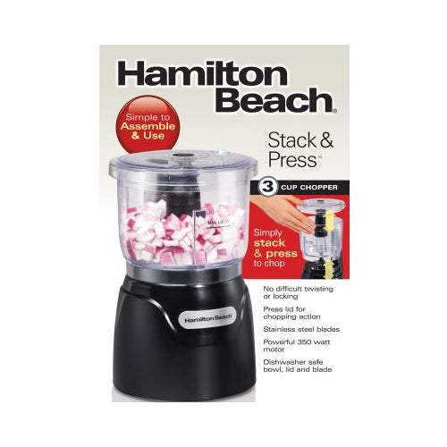 Hamilton Beach® Stack & Press™ 3 Cup Chopper, BLACK, 72850