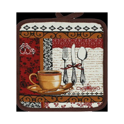 POTHOLDER COFFEE TIME 6.75X8