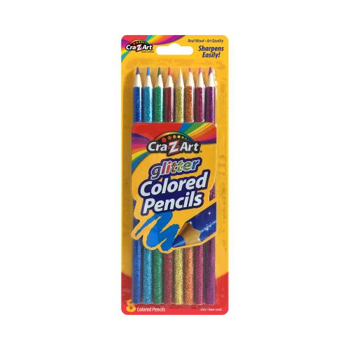 GLITTER COLORED PENCILS 8CT