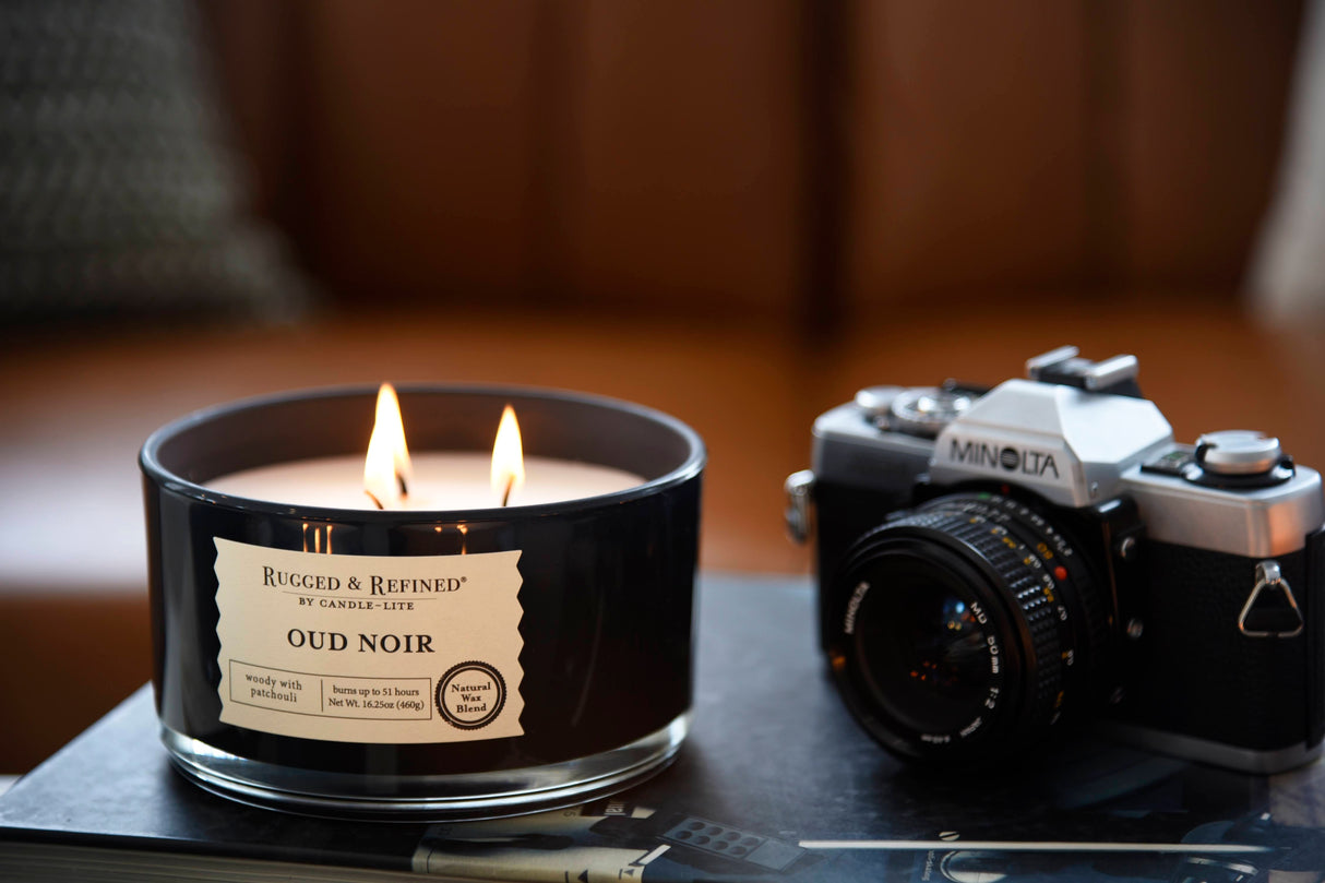 CANDLE-LITE Rugged and Refined Collection 3 Wick Jar Candle - Oud Noir-076001521905-LR-358577-3-LR eShop