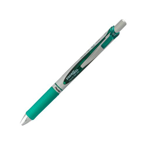 EnerGel RTX Retractable Liquid Gel Pen, (0.7mm) Metal Tip, Medium Line,Green Ink