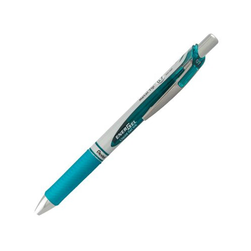 EnerGel RTX Retractable Liquid Gel Pen, (0.7mm) Metal Tip, Medium Line, Turquoise Ink