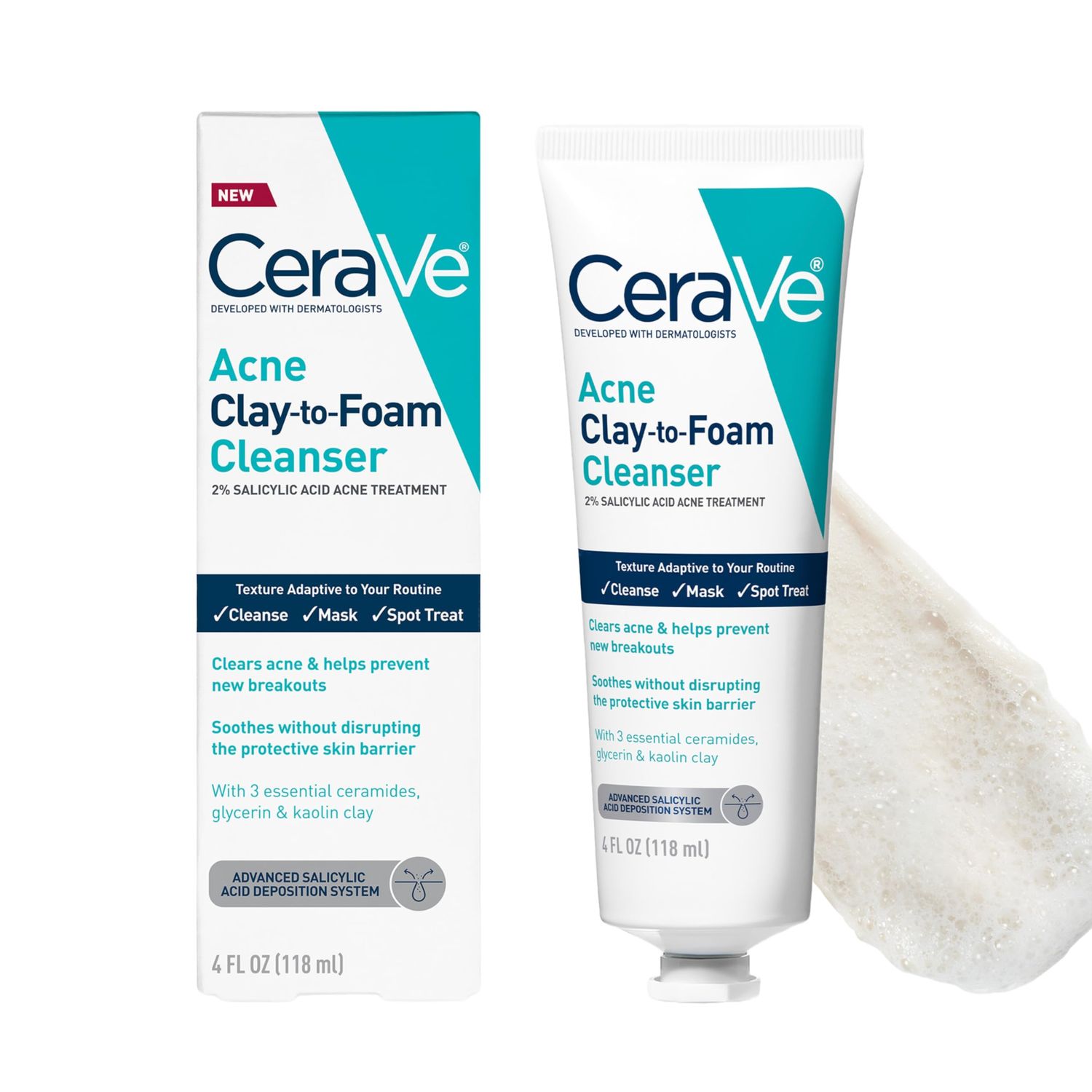 Cristavea ウォッシュクレンザー CeraVe Acne Clay-to-Foam Facial Cleanser, 4 oz – L&R eShop