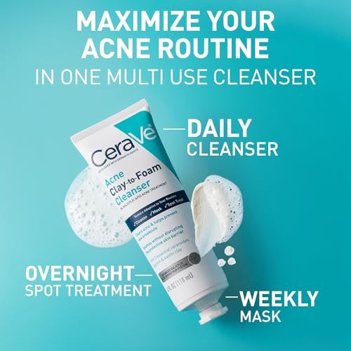 CeraVe Acne Clay-to-Foam Facial Cleanser, 4 oz – L&R eShop