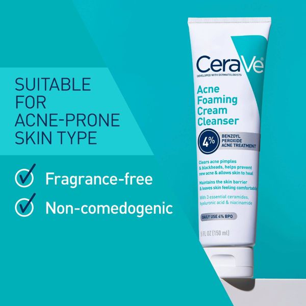 CeraVe Acne Foaming Cream Face Cleanser - Fragrance Free, 5 oz-3606000512238-LR-335880-4-LR eShop