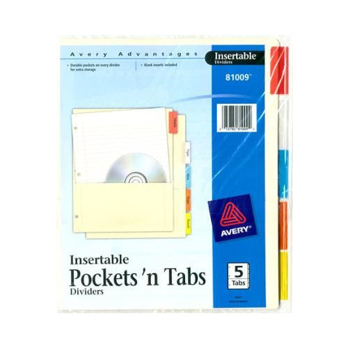 Avery Insertable Pocket Dividers Tabs 5