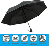 CHABY International Weatherproof Auto Open and Close Super Mini Umbrella - Black, 42"-082815978804-LR-251108-8-LR eShop