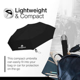 CHABY International Weatherproof Manual Super Mini Umbrella - Black, 42"-082815978132-LR-251107-5-LR eShop
