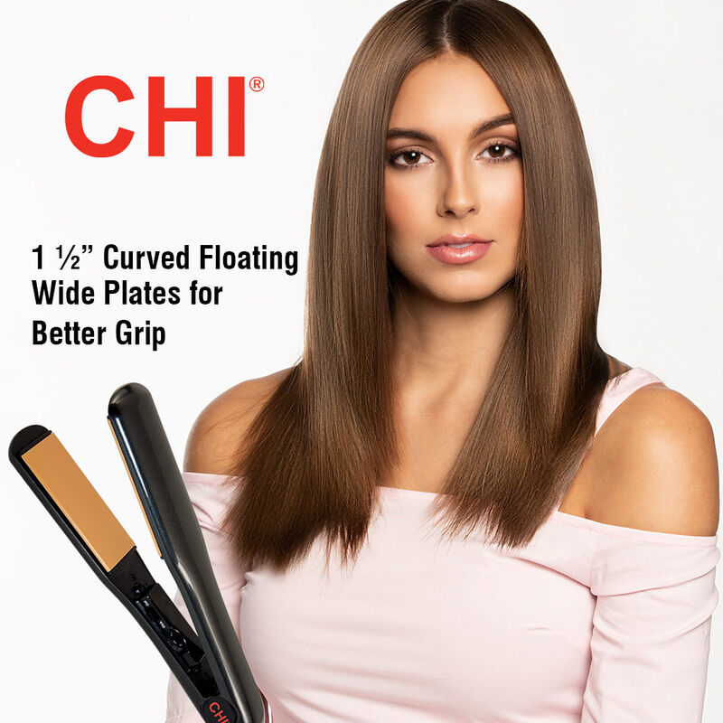 CHI 1.5 Inch Tourmaline Ceramic Wide Plate Hairstyling Iron - Onyx Black-813843034688-LR-345019-6-LR eShop