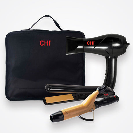 CHI Tourmaline Ceramic 3-Piece Travel Set - Onyx Black-81384303114-LR-348006-1-LR eShop