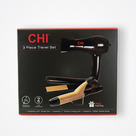 CHI Tourmaline Ceramic 3-Piece Travel Set - Onyx Black-81384303114-LR-348006-2-LR eShop