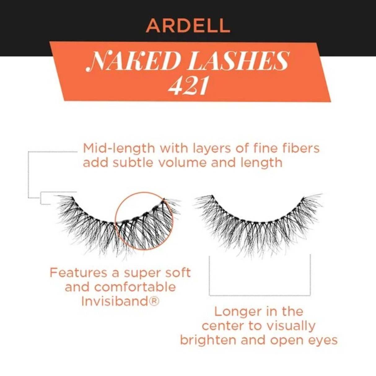 Ardell Naked Lashes With Invisiband, Black, 421- 1.0 ea