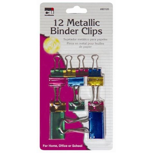 CLi Asstorted Metallic Binder Clips, 12 count-026487801206-LR-254327-1-LR eShop