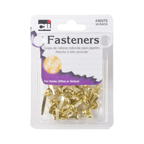 CLi Brass Plated .75" Round Head Fasteners, 50 count-026487303755-LR-296393-1-LR eShop