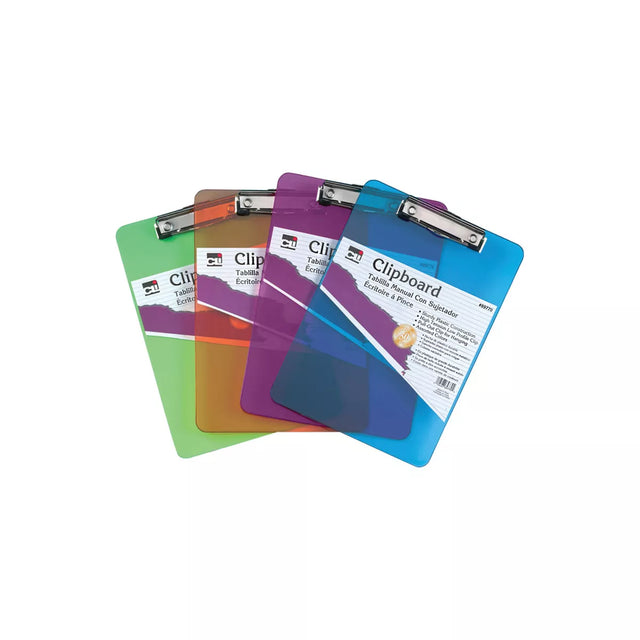 CLi Letter Size Transparent Plastic Clipboard - Assorted-026487897704-LR-294475-1-LR eShop