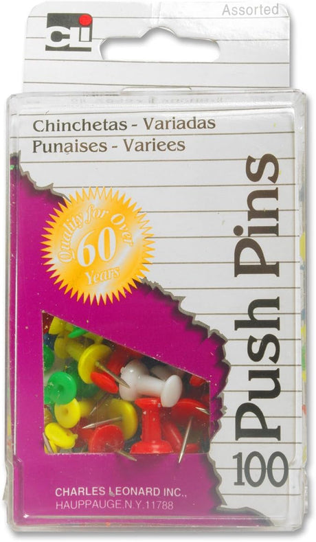 CLi Push Pins - Assorted, 100 count-026487902002-LR-140537-1-LR eShop