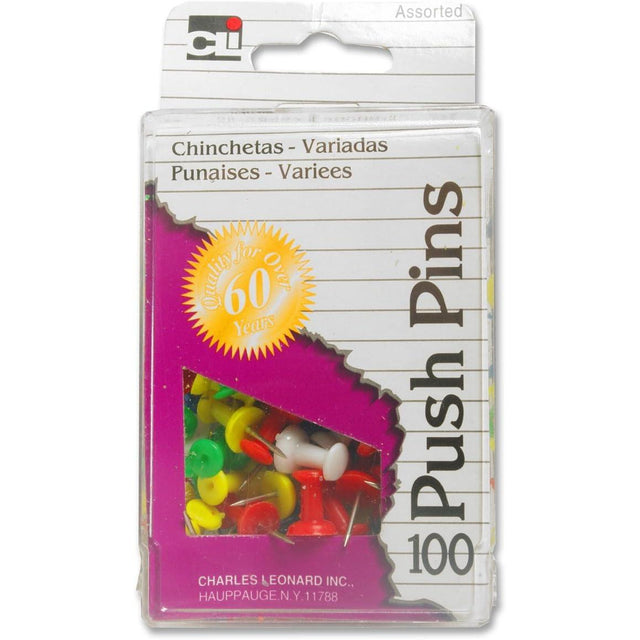 CLi Push Pins - Assorted, 100 count-026487902002-LR-140537-1-LR eShop