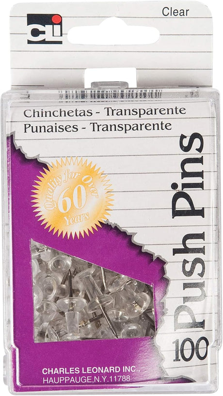 CLi Push Pins - Clear, 100 count-026487902101-LR-140538-1-LR eShop