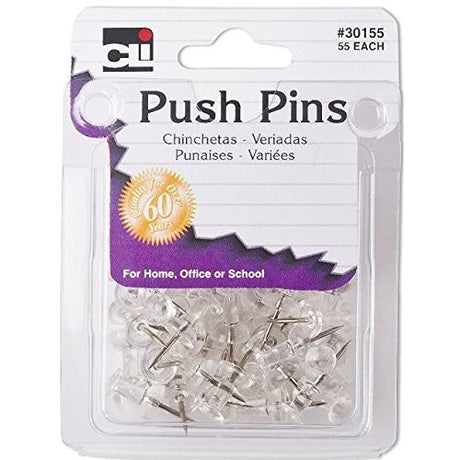 CLi Push Pins - Clear, 55 count-026487301553-LR-296514-1-LR eShop