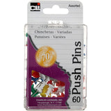 CLi Push Pins in Reusable Box - Assorted, 60 count-026487790609-LR-254325-1-LR eShop