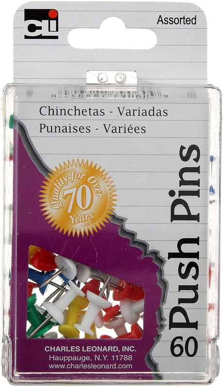 CLi Push Pins in Reusable Box - Assorted, 60 count-026487790609-LR-254325-1-LR eShop