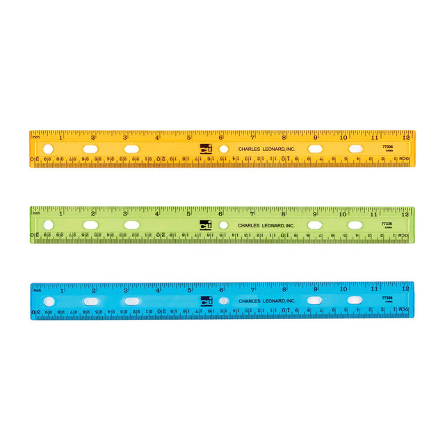 CLi Translucent Plastic Ruler with Double Bevel - Assorted, 12 Inches-026487803361-LR-302054-1-LR eShop