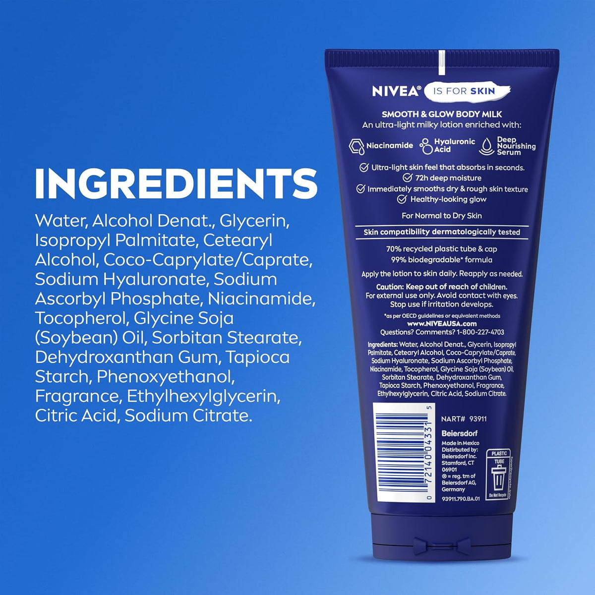 Click to see full view NIVEA Body Milk Smooth and Glow Ultra-Light Milky Serum, 6.7 oz-072140043315-LR-364201-11-LR eShop