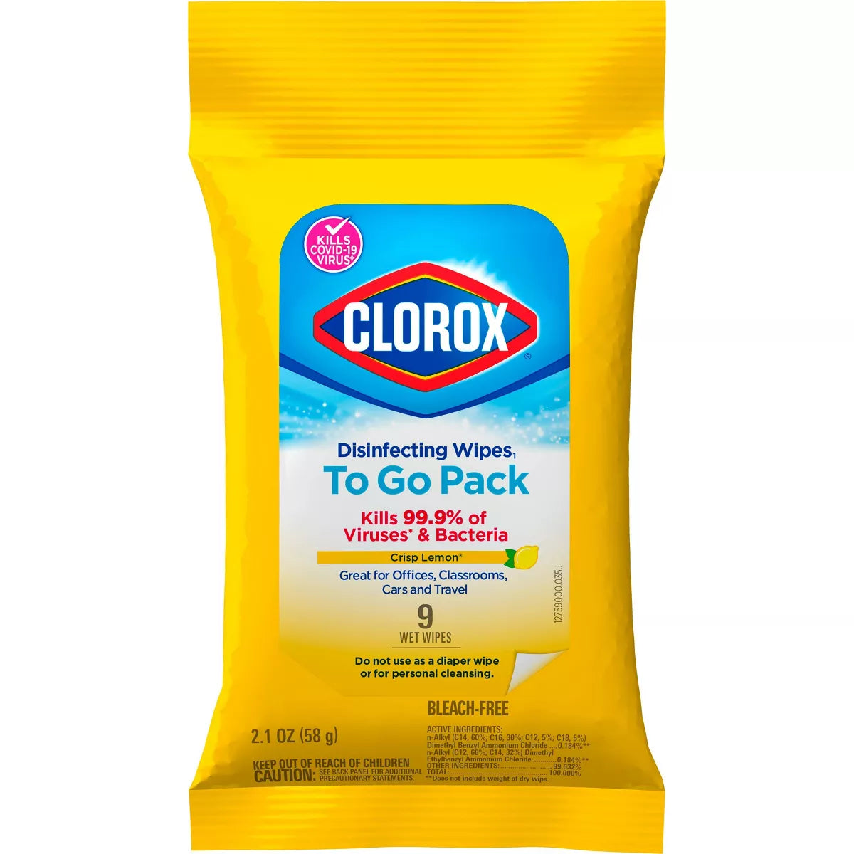 CLOROX Disinfecting To Go Travel Wipes - Citrus, 9 count-044600306667-LR-351300-1-LR eShop